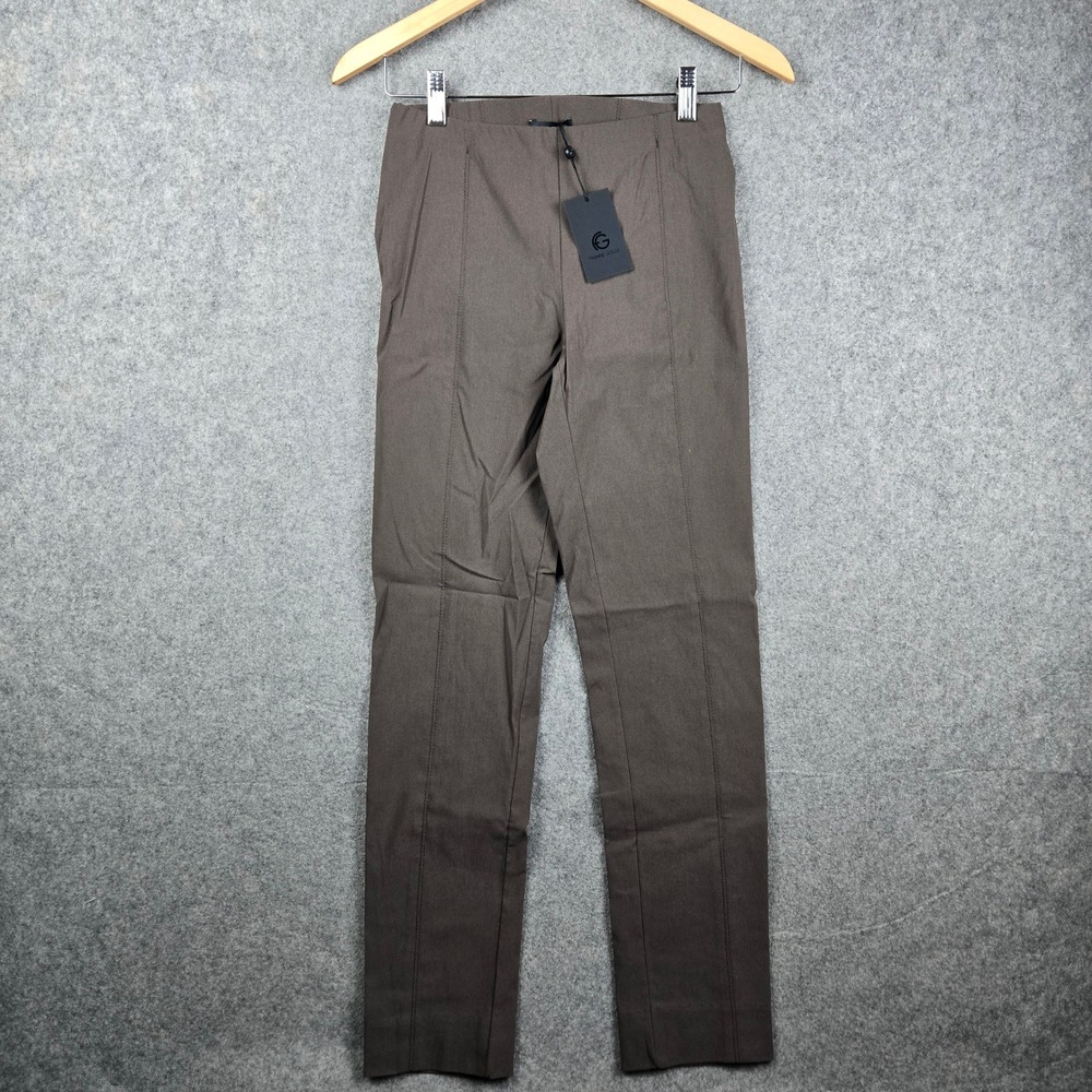 Franne Golde All-Season Slim Ankle Pants Womens XS Bark Brown Stretch Office
